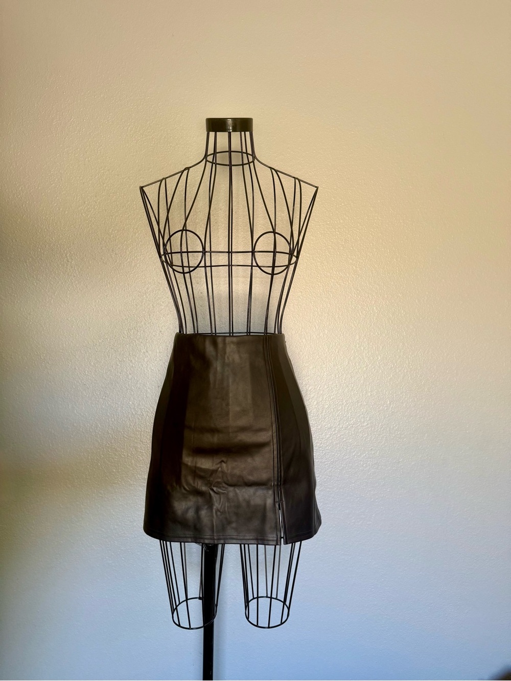 Classic Black Faux Leather Mini Skirt